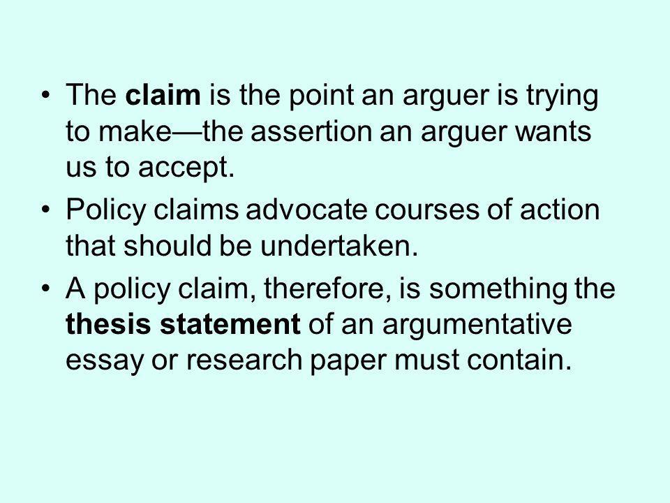 How to start a claim of policy essay